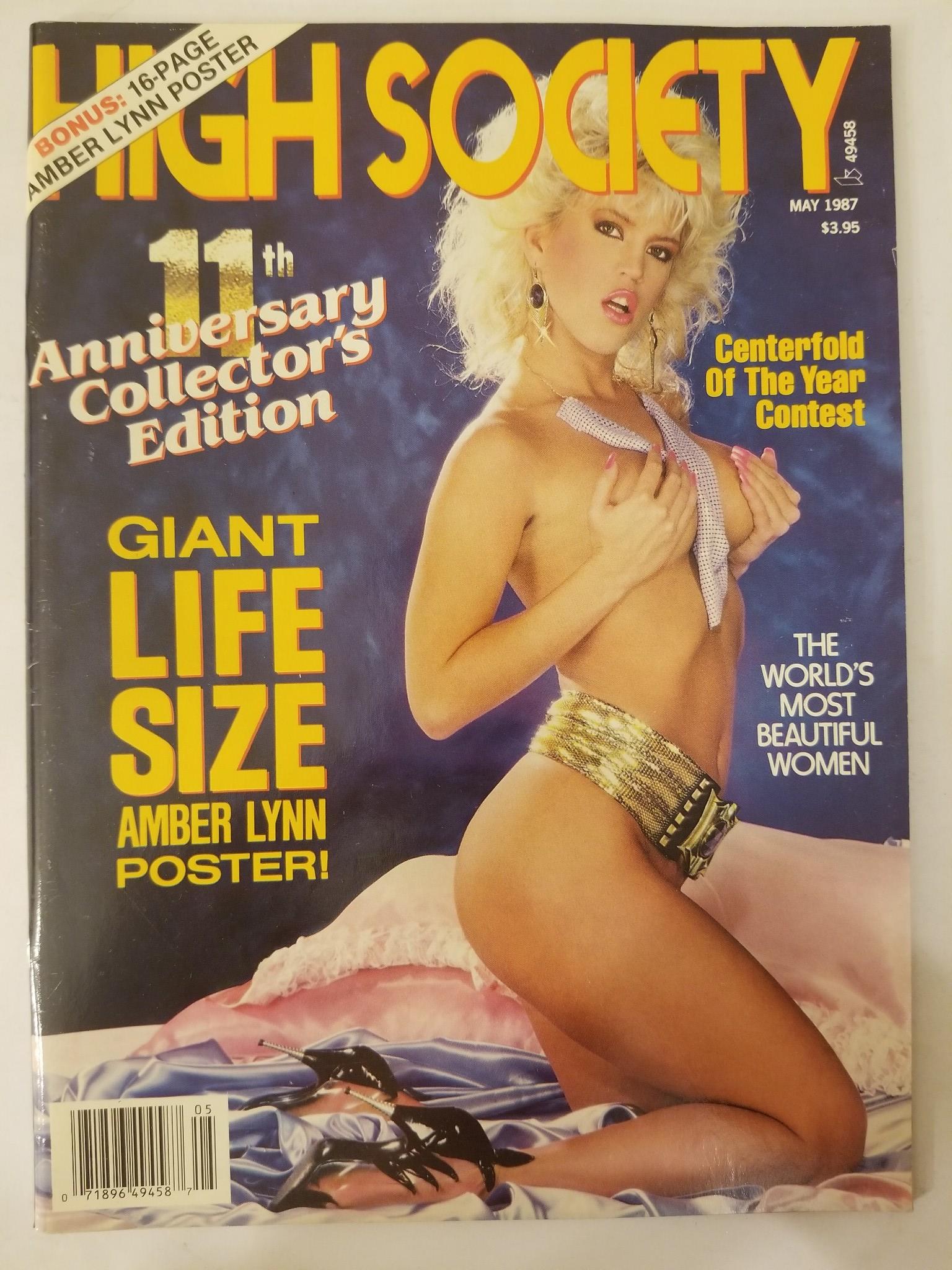1536px x 2048px - High Society May 1987 - Giant Amber Lynn Poster - Vintage Adult Magazi â€“  Discreet Retail