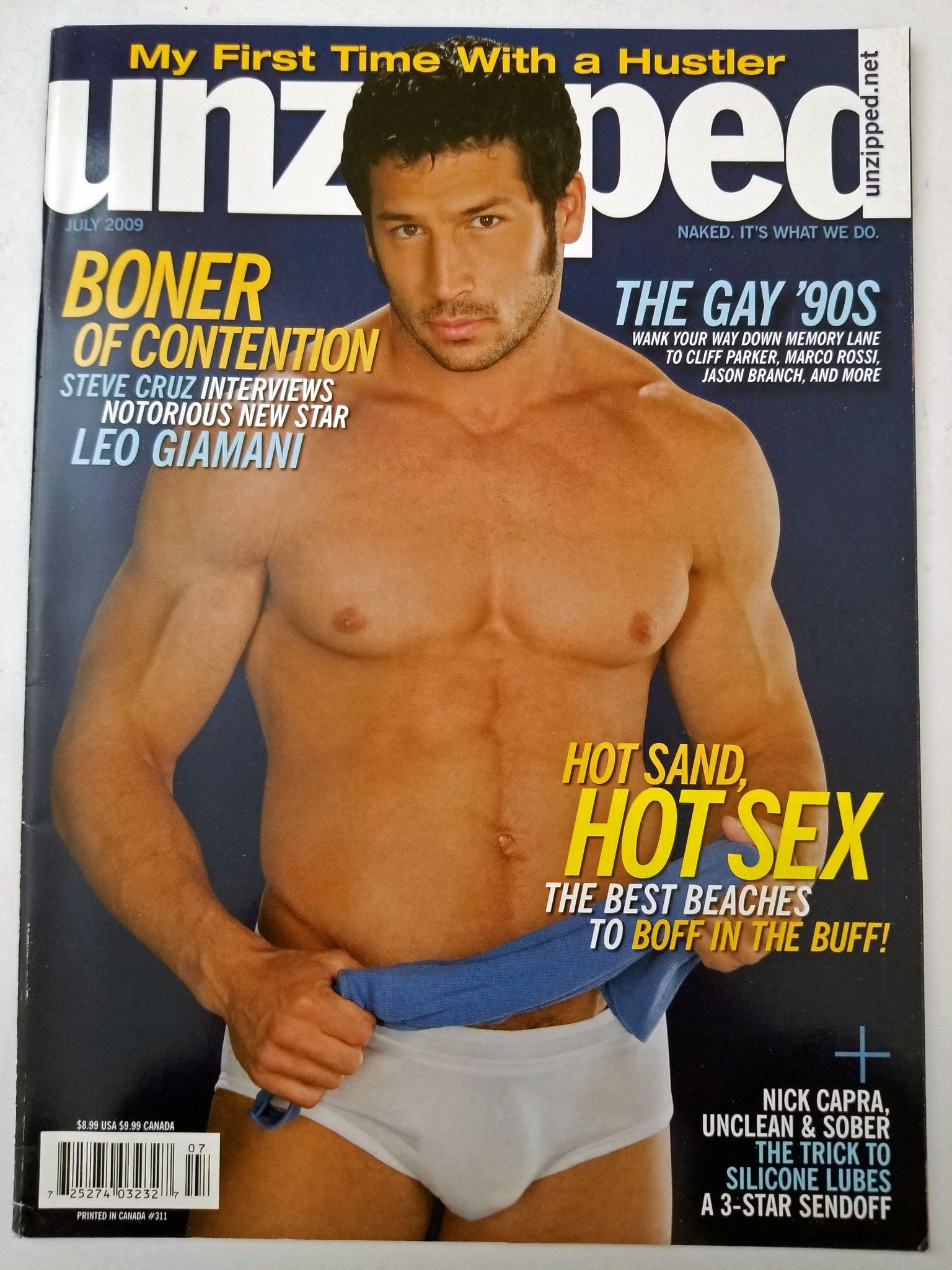 Unzipped July 2009 - Leo Giamani, Nick Capra, James Hawk - Gay Adult M –  Discreet Retail